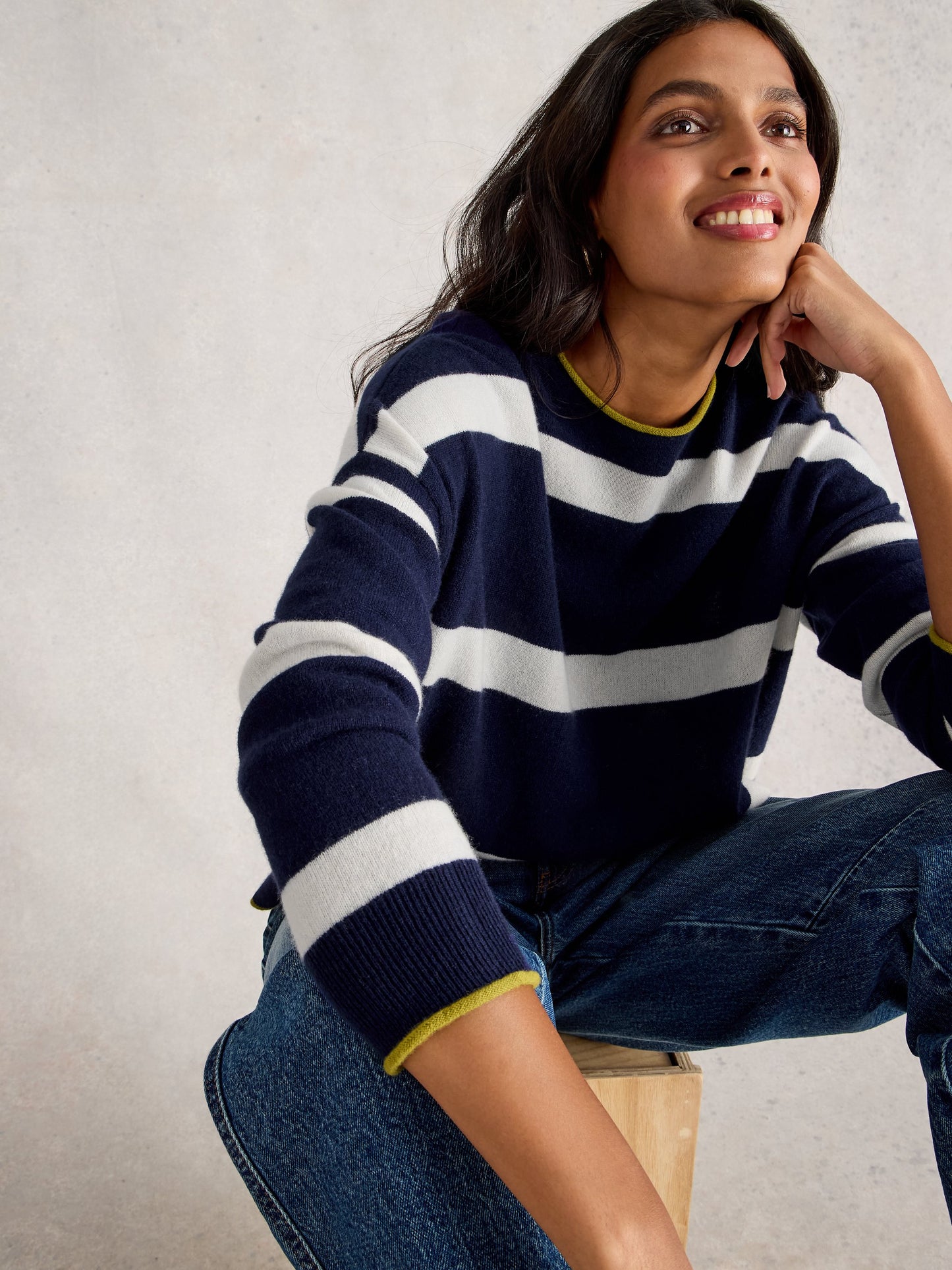 KITTY STRIPE CASHMERE JUMPER