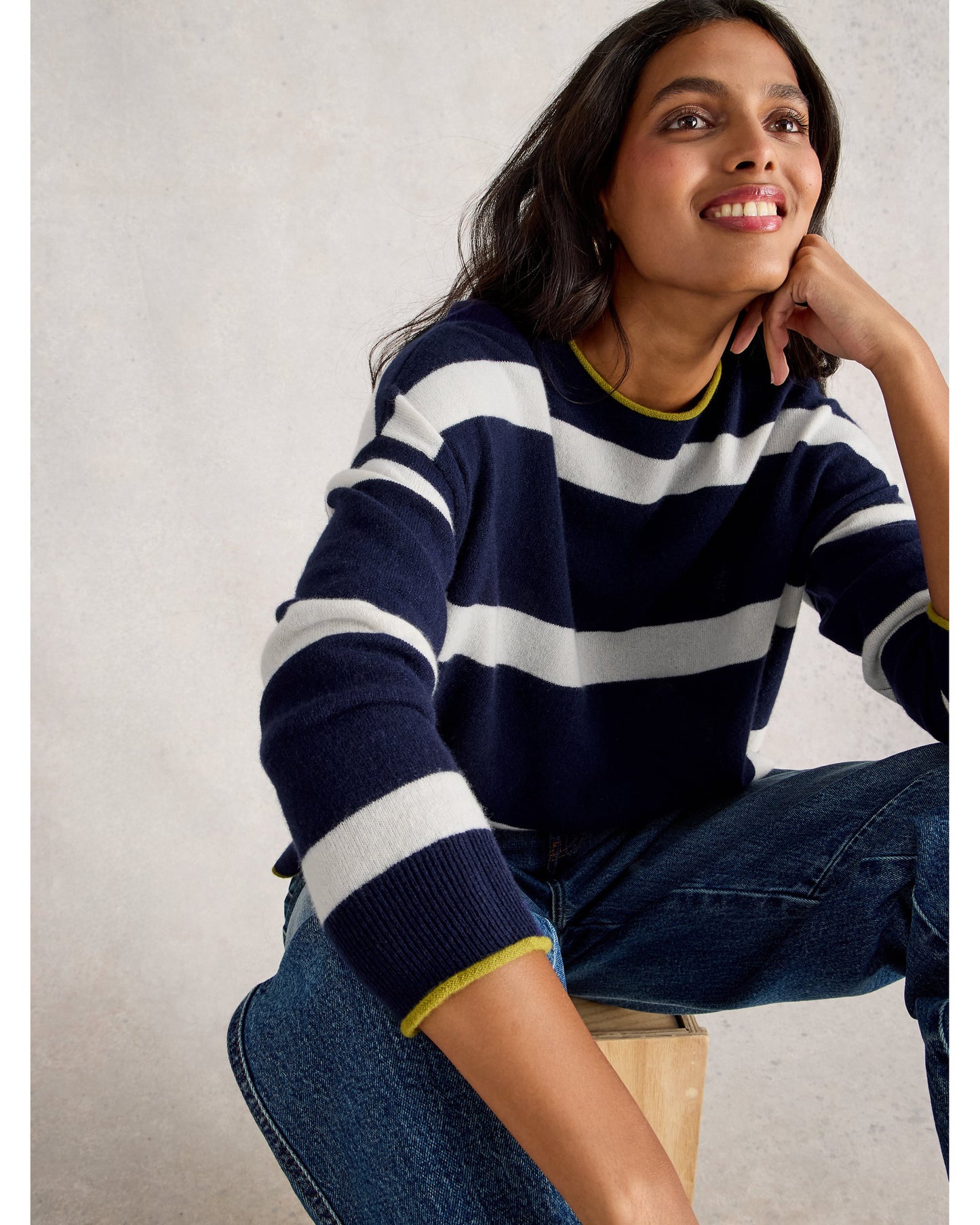 KITTY STRIPE CASHMERE JUMPER