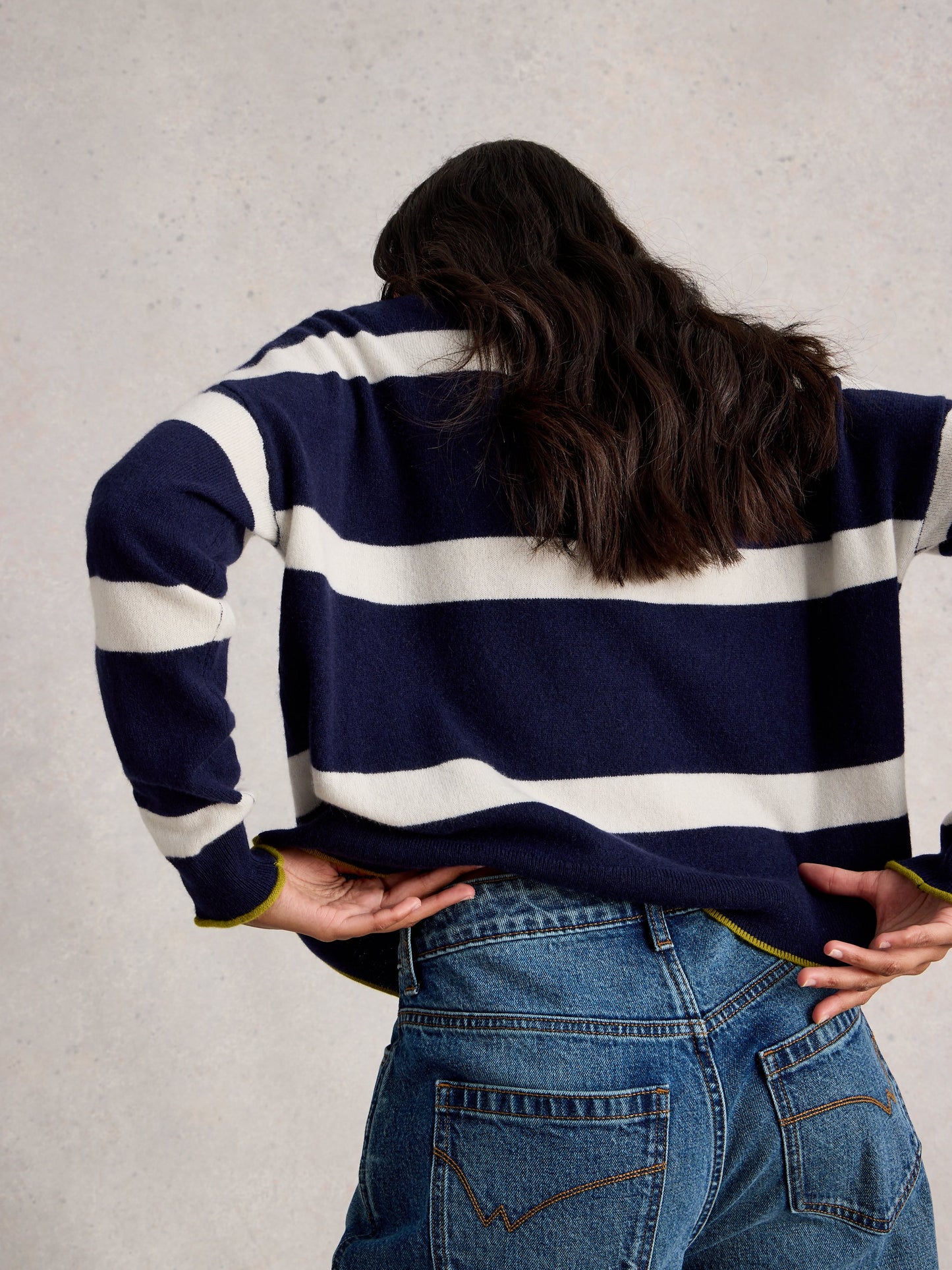 KITTY STRIPE CASHMERE JUMPER