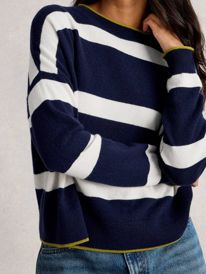 KITTY STRIPE CASHMERE JUMPER