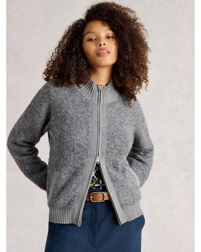 BOBBY BOUCLE ZIP CARDI