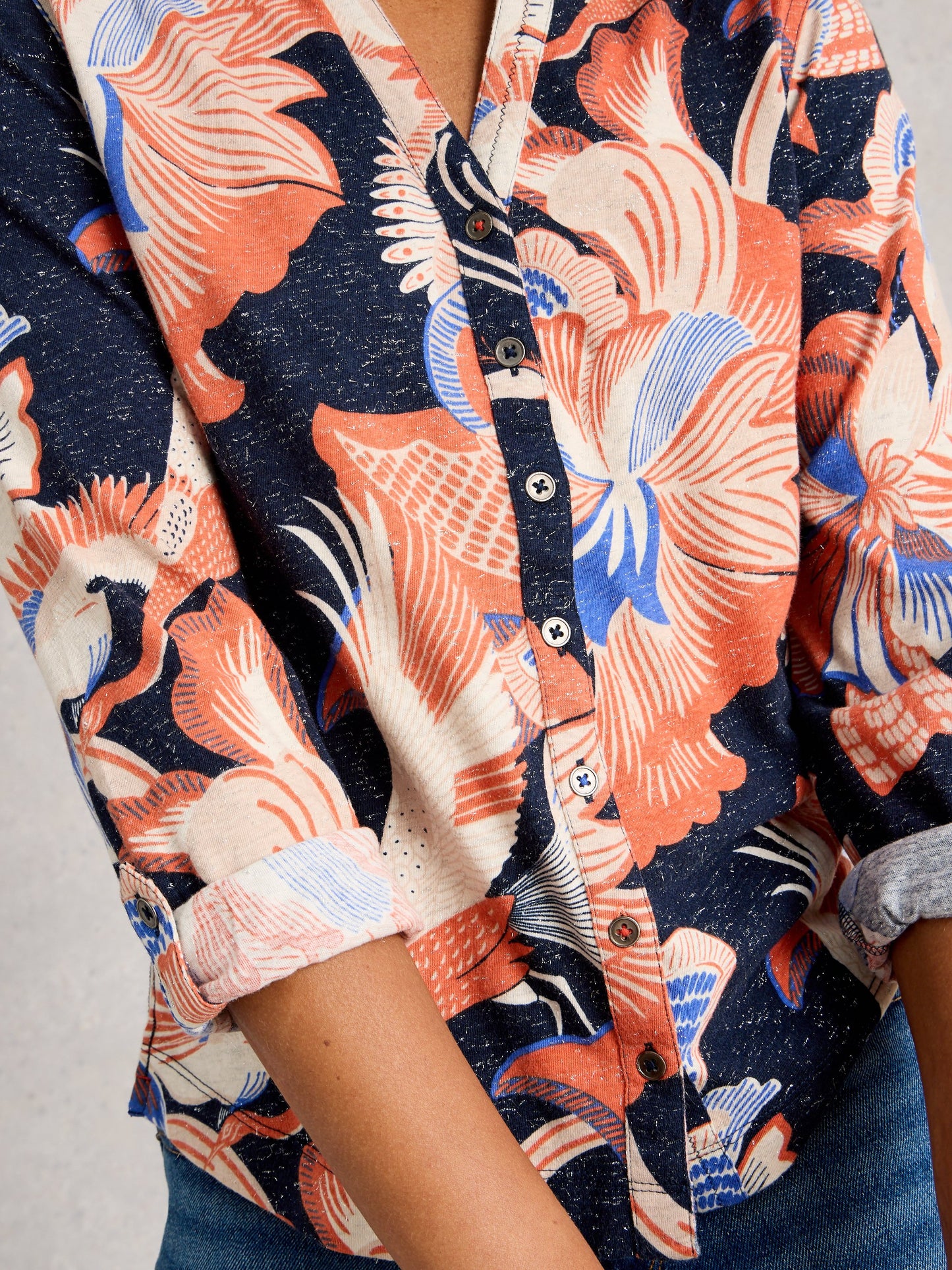 ANNIE PRINTED SPARKLE SHIRT