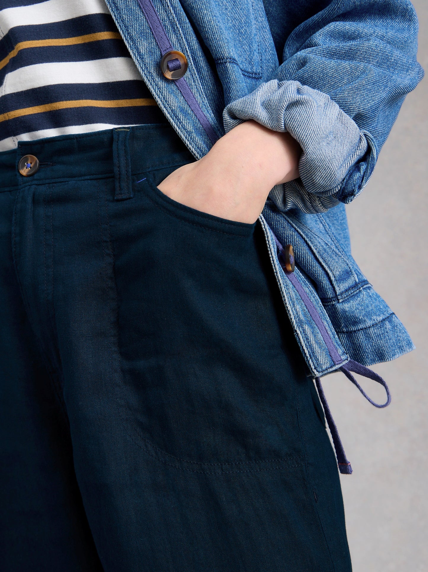 Tia Linen Wide Leg Crop