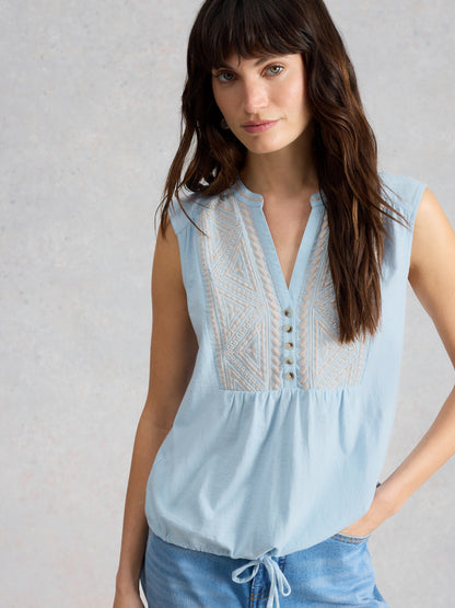 Peony Sleeveless Shirt