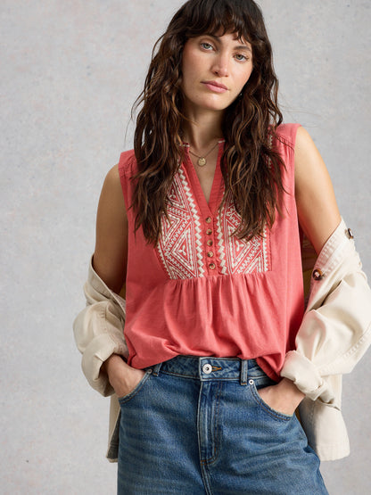 Peony Sleeveless Shirt