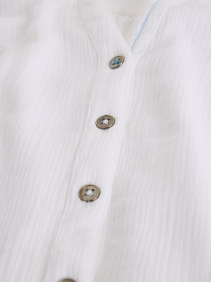 ANNIE SHORT SLEEVE SHIRT DOUBLE CLOTH