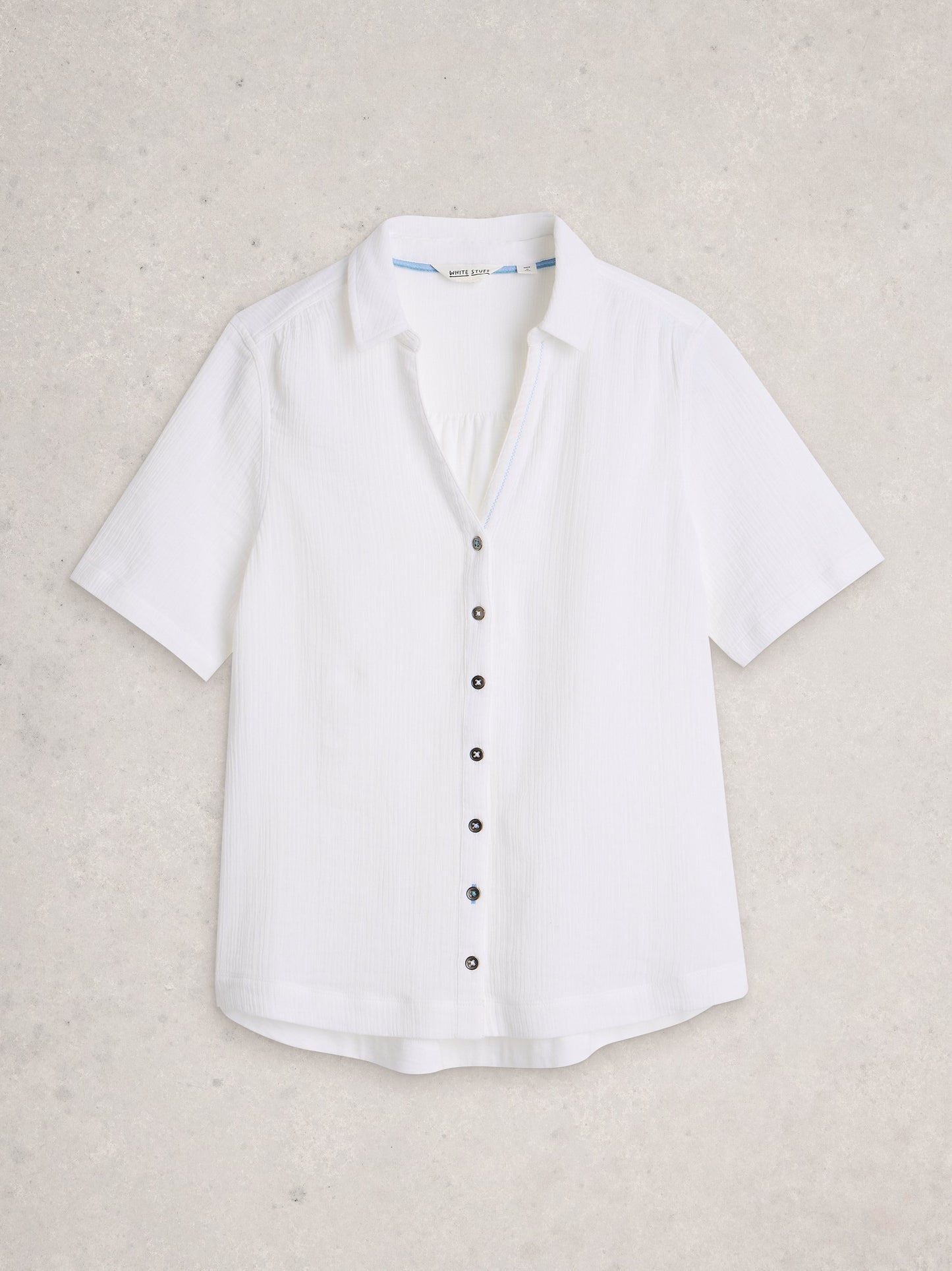 ANNIE SHORT SLEEVE SHIRT DOUBLE CLOTH