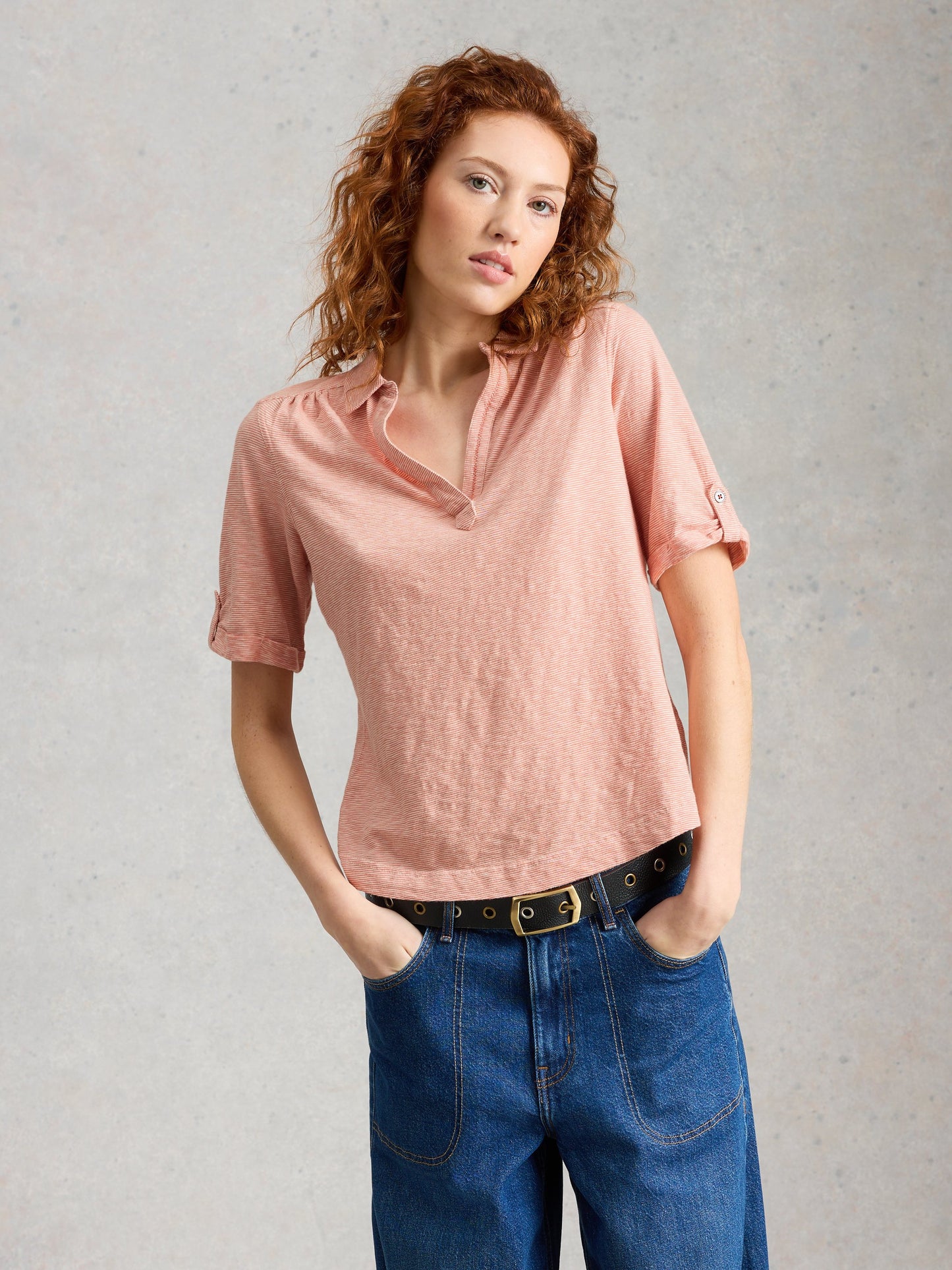 ALLIE SHORT SLEEVE STRIPE SHIRT