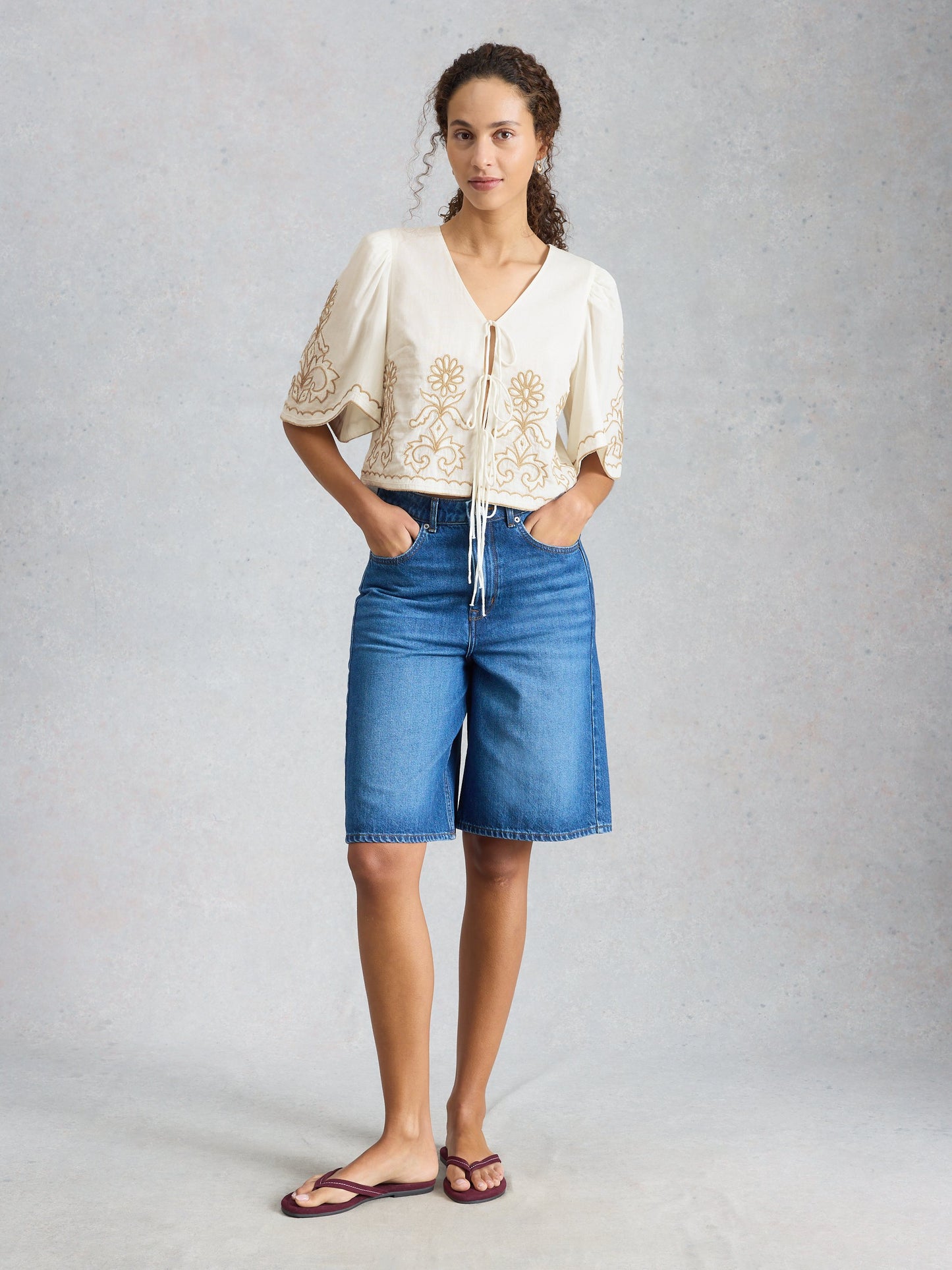 Erin Tie Front Top