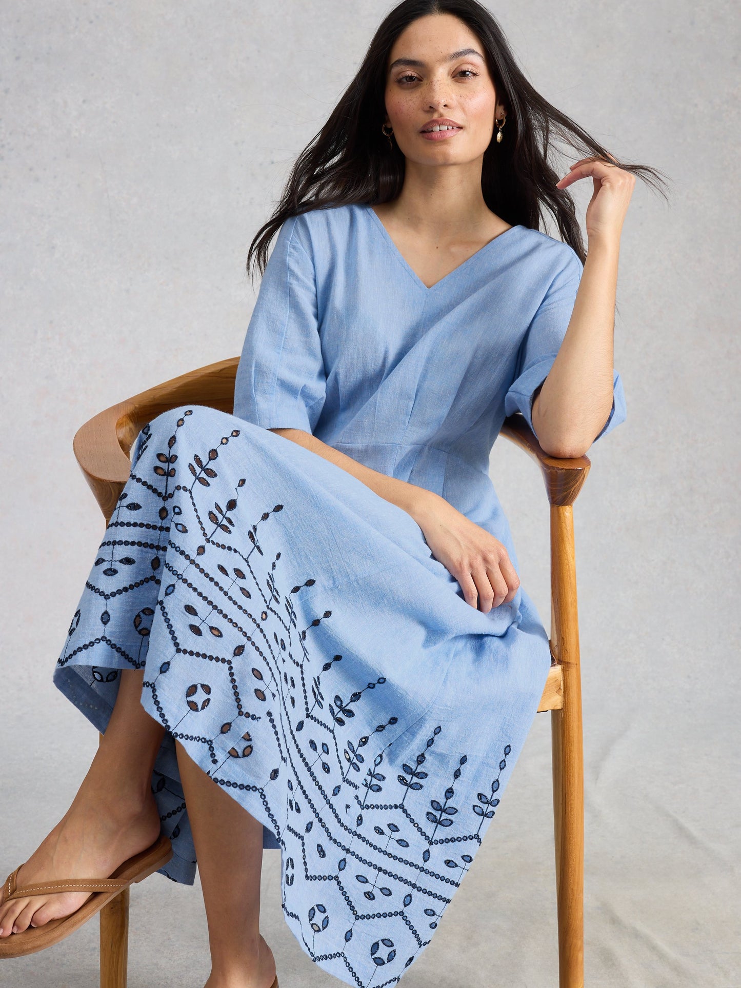 Kate Broderie Midi Dress