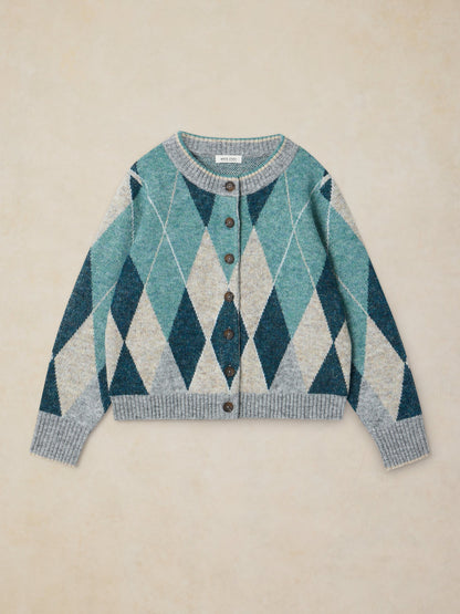 Argyle Check Cardi