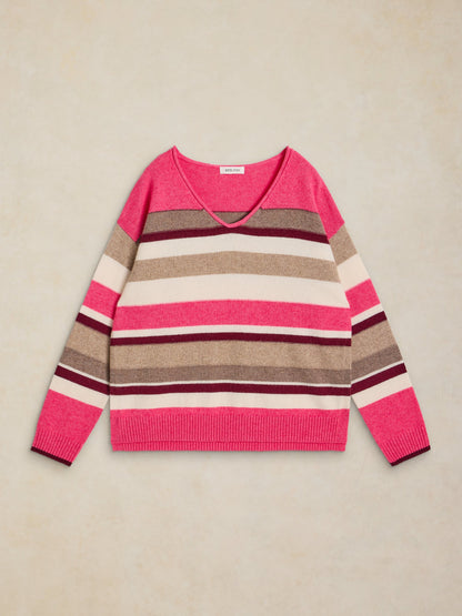 Sansa V Neck Stripe Jumper