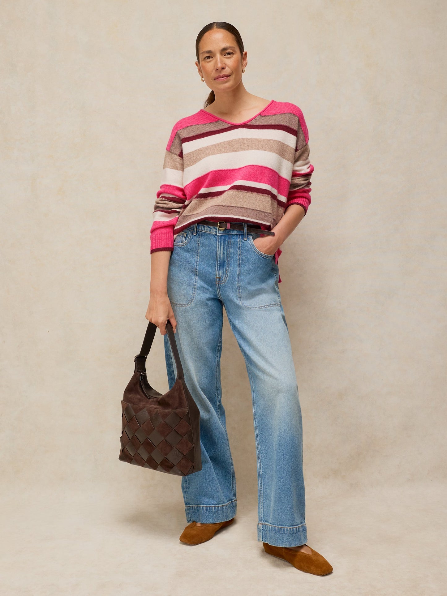 Sansa V Neck Stripe Jumper