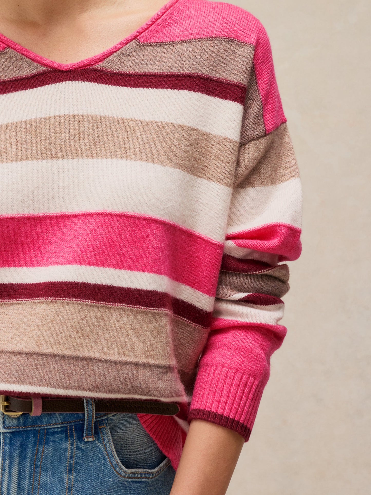Sansa V Neck Stripe Jumper