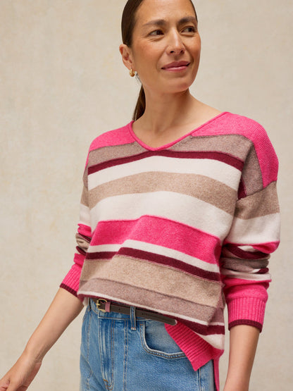 Sansa V Neck Stripe Jumper