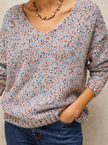 Texture V Neck Jumper