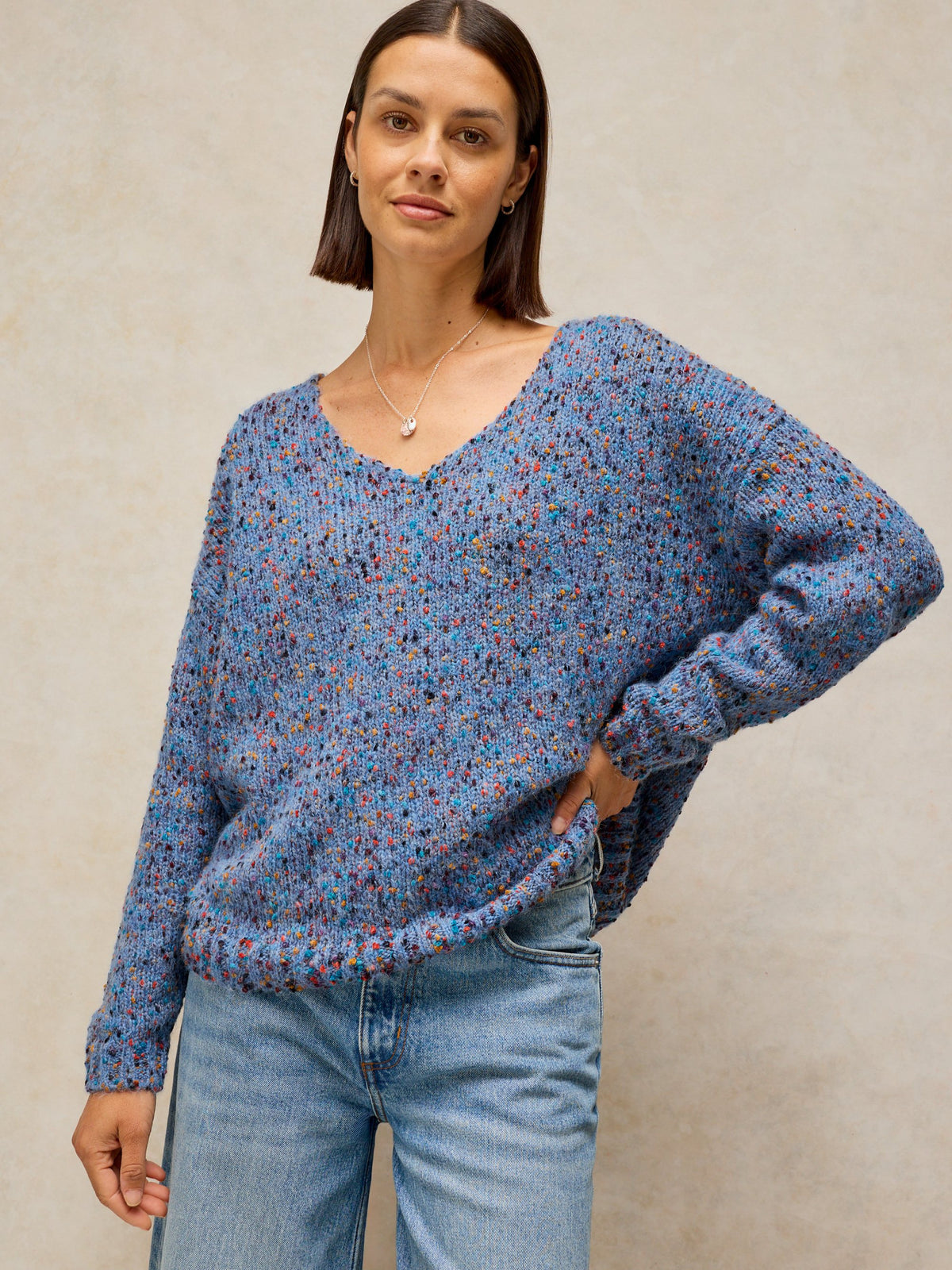 Texture V Neck Jumper