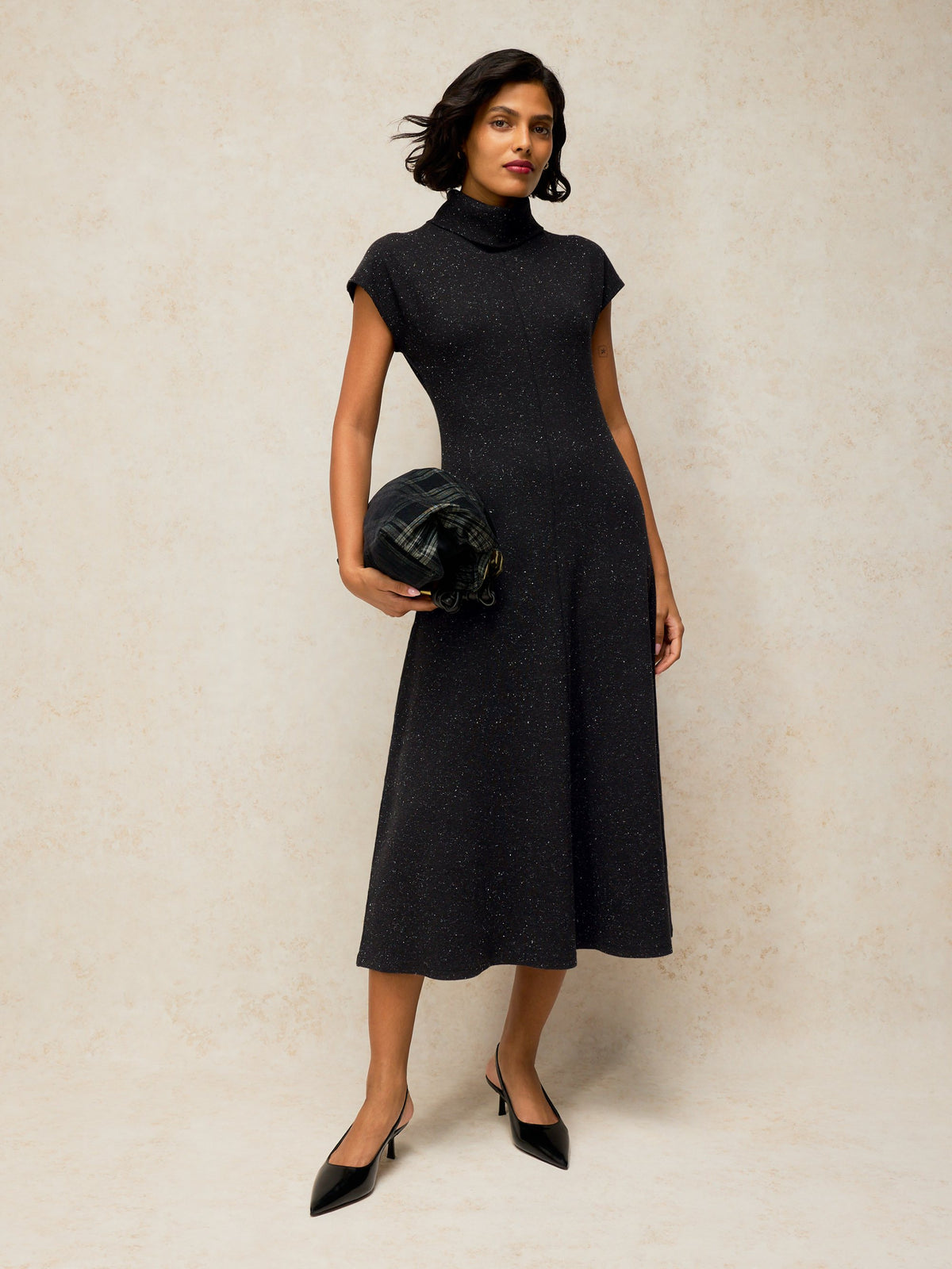 Ruby Roll Neck Sparkle Dress