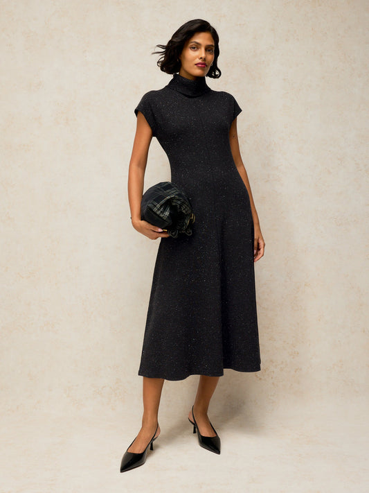 Ruby Roll Neck Sparkle Dress