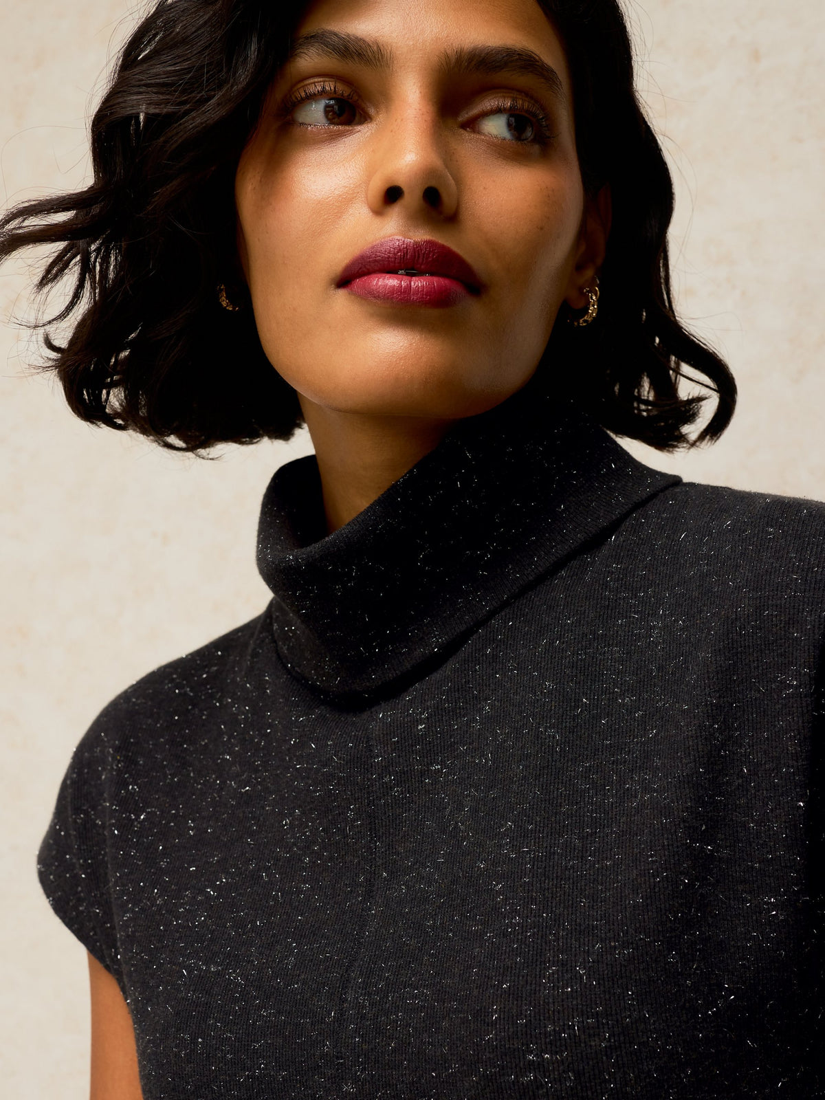 Ruby Roll Neck Sparkle Dress
