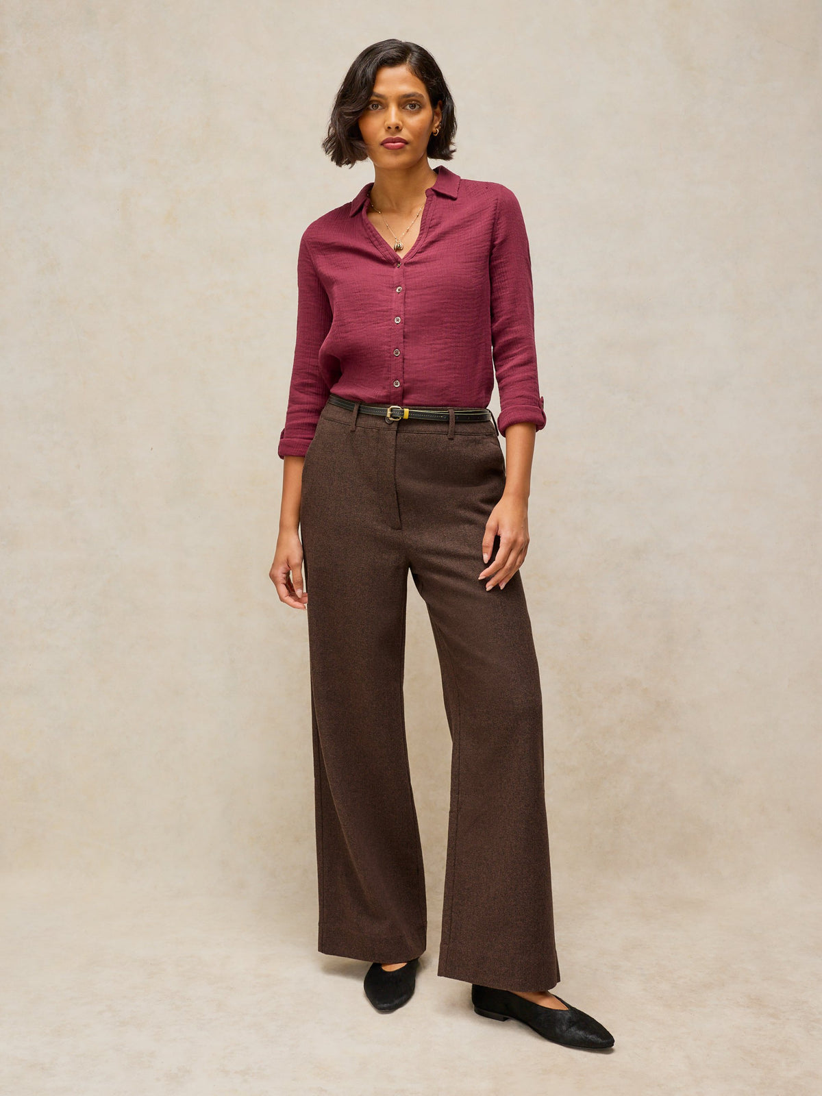Belle Tweedy Wide Leg Trouser