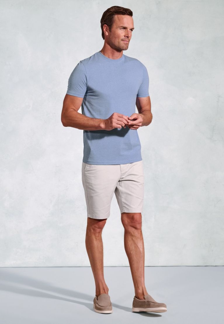 Hawkes Blue Marl Pure Cotton Jersey T-Shirt