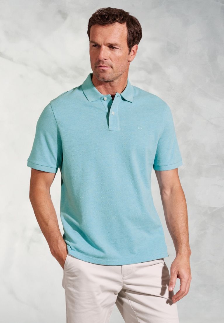 Firth Aqua Pure Cotton Piqué Polo Shirt