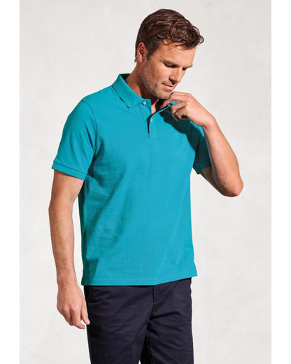 Firth Turquoise Pure Cotton Piqué Polo Shirt