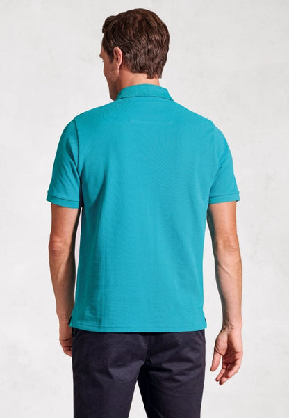 Firth Turquoise Pure Cotton Piqué Polo Shirt