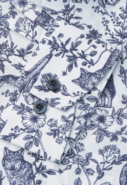 Wolf Print Cotton Shirt