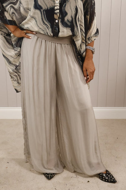 Silk Fold Over Band Trouser