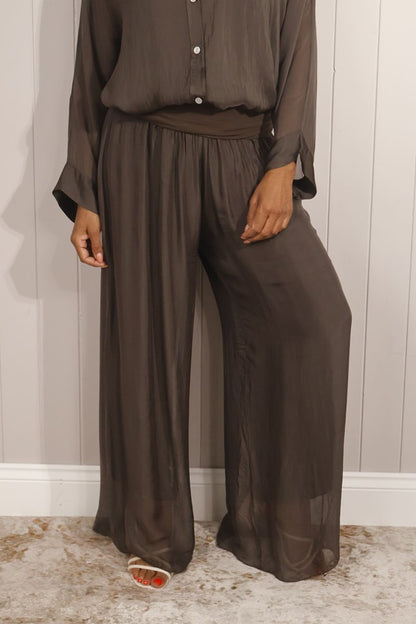 Silk Fold Over Band Trouser