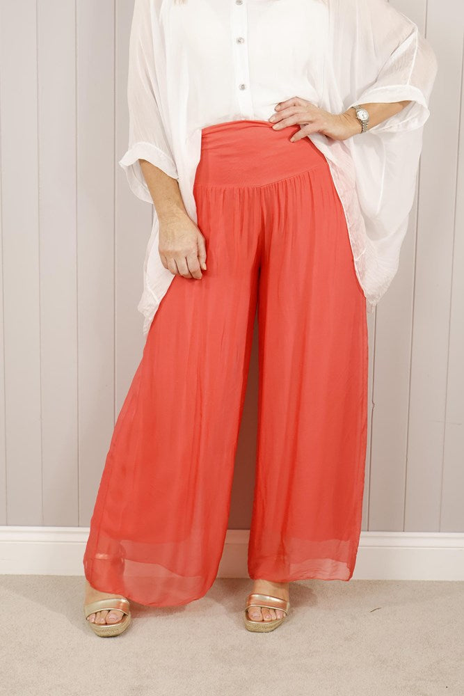 Silk Fold Over Band Trouser