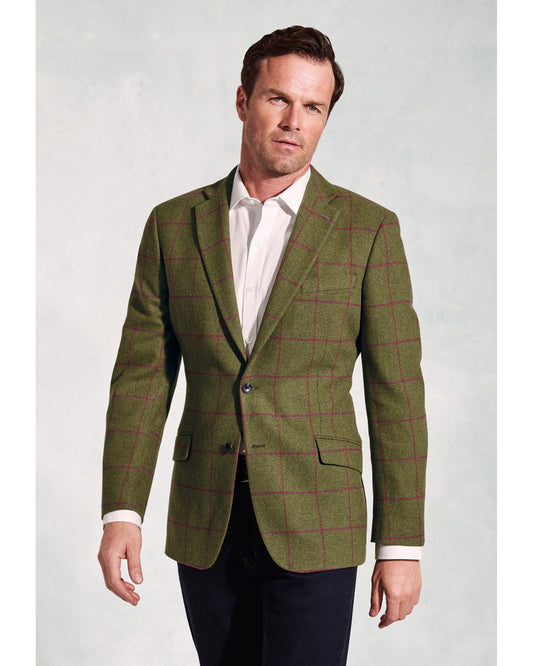 Regular Fit Edlingham Moss Check Wool Blend Jacket