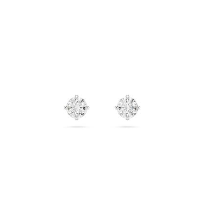 Attract Pierced Stud Earrings in Clear Crystal and Rhodium Plate