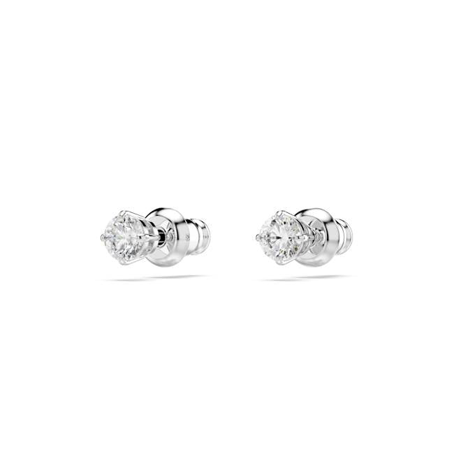 Attract Pierced Stud Earrings in Clear Crystal and Rhodium Plate