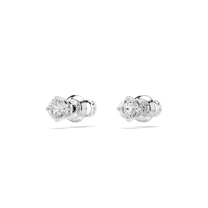 Attract Pierced Stud Earrings in Clear Crystal and Rhodium Plate