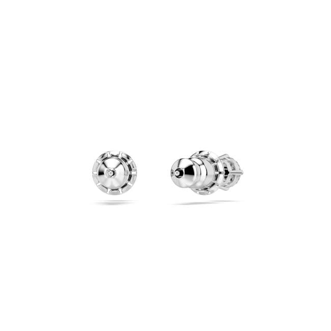 Attract Pierced Stud Earrings in Clear Crystal and Rhodium Plate