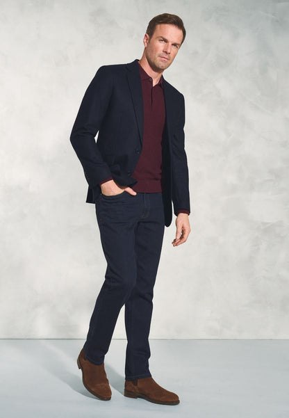 Tailored Fit Zane Navy Cashmere Blend Jacket