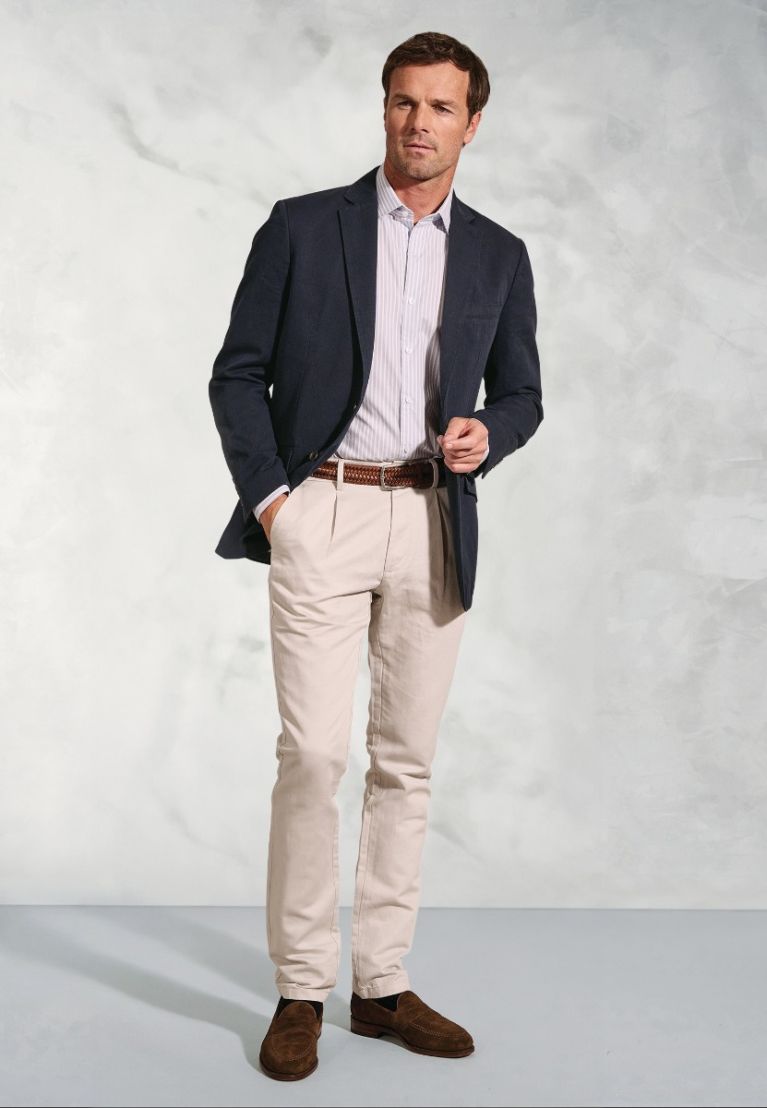 Regular Fit Hemsworth Washed Cotton Linen Jacket