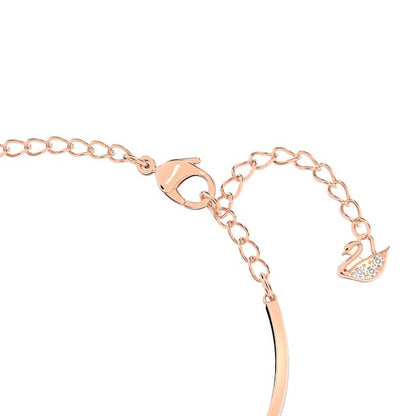 Hyperbola Bangle, Infinity and heart, White, Mixed metal finish