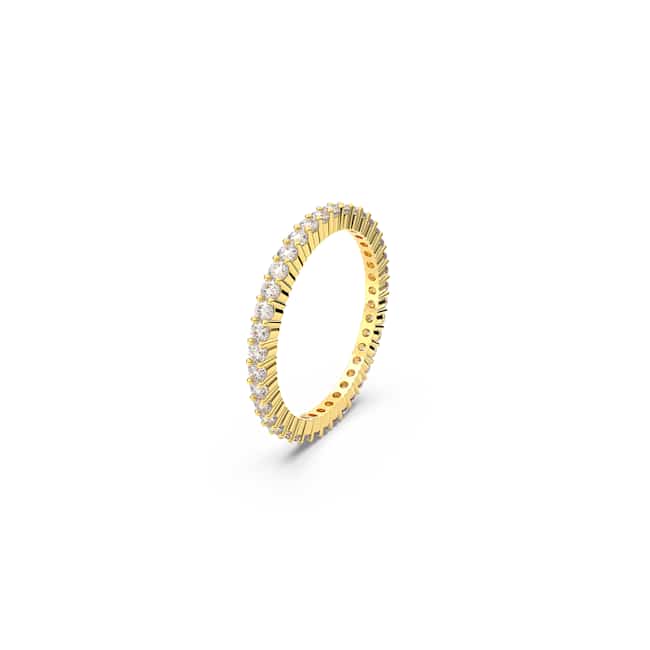 Matrix Vittore ring, Round cut, White, Gold-tone finish