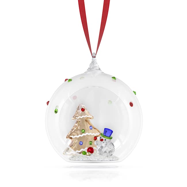 Holiday Cheers Tree and Snowman Ball Ornament