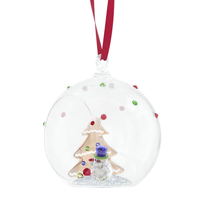Holiday Cheers Tree and Snowman Ball Ornament