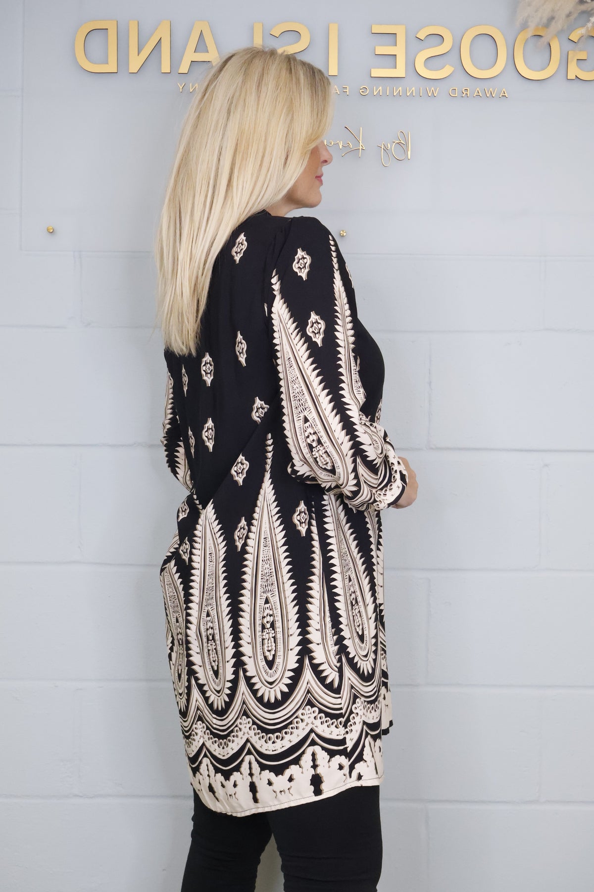 Aztec Paisley Tunic - Black