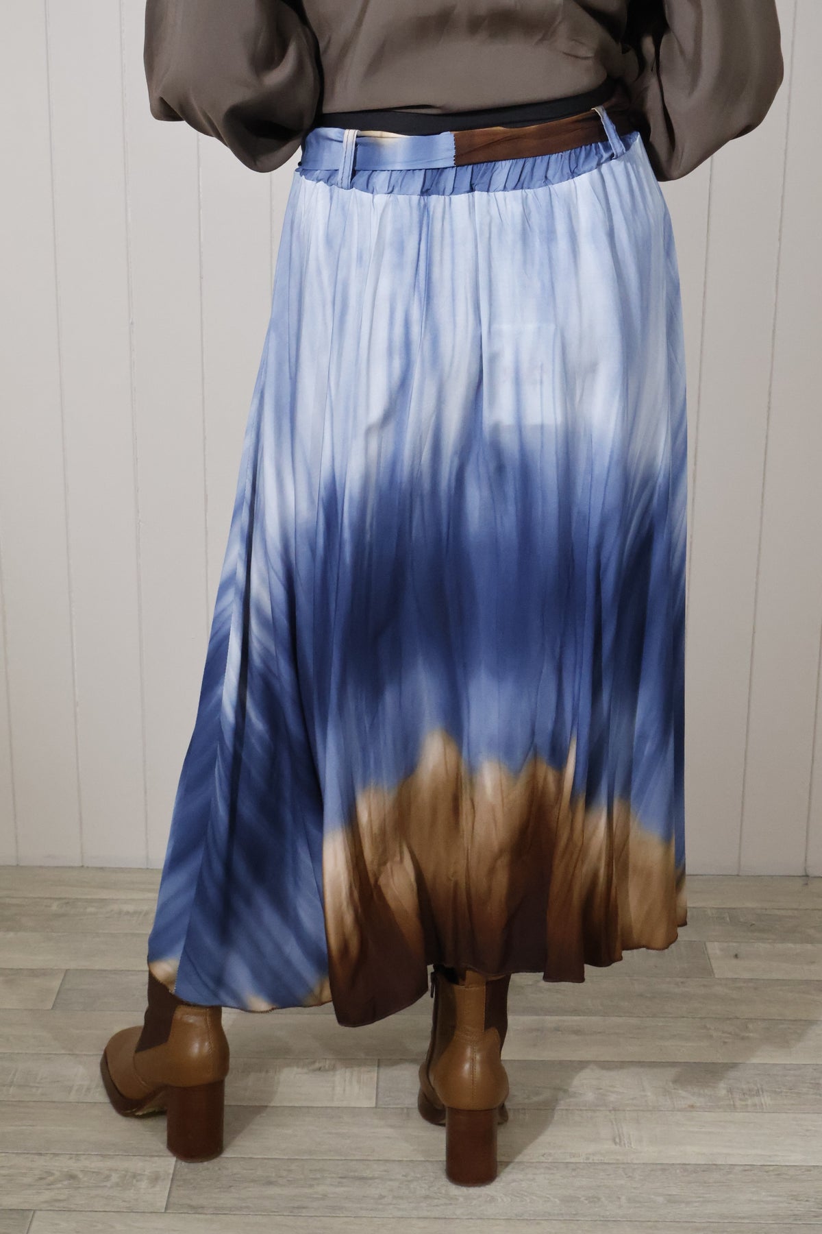 Tie Dye Wash Print Skirt - Navy