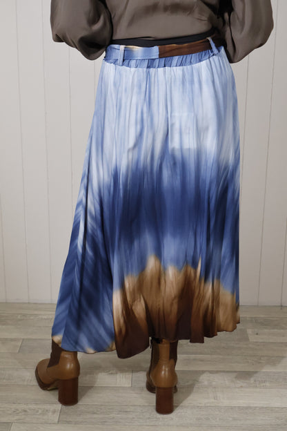 Tie Dye Wash Print Skirt - Navy