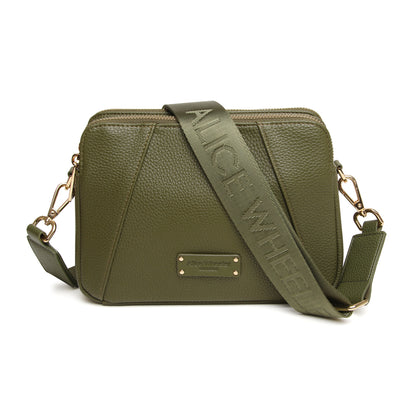 Olive - Kensington Crossbody Double Zip Bag