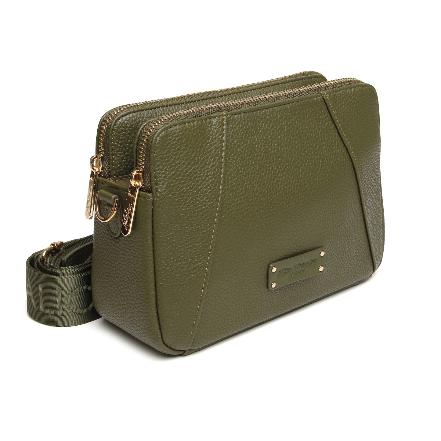 Olive - Kensington Crossbody Double Zip Bag