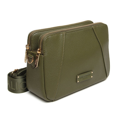 Olive - Kensington Crossbody Double Zip Bag